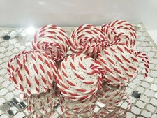  6 Christmas Holiday Red White Candy Cane Peppermint Tree Ornaments 2.5"