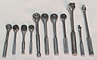 Lot of 11 Ratchet Socket Wrench Flex Handle Breaker Bar 3/8'' 1/2 1/4 Drive Used