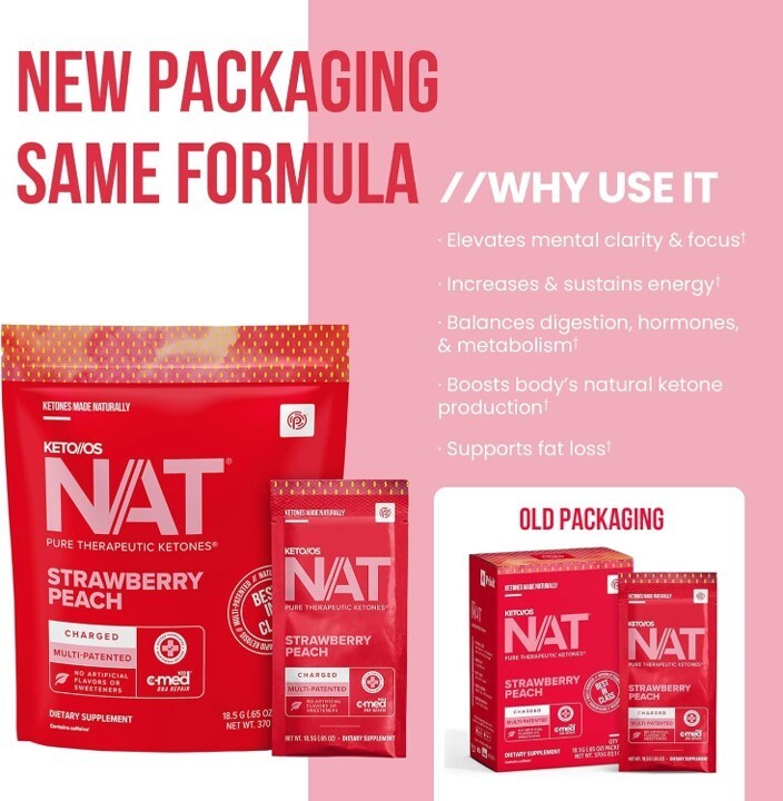 PRUVIT ketone drink  Keto Nat STRAWBERRY PEACH Charged FREE SHIPPING