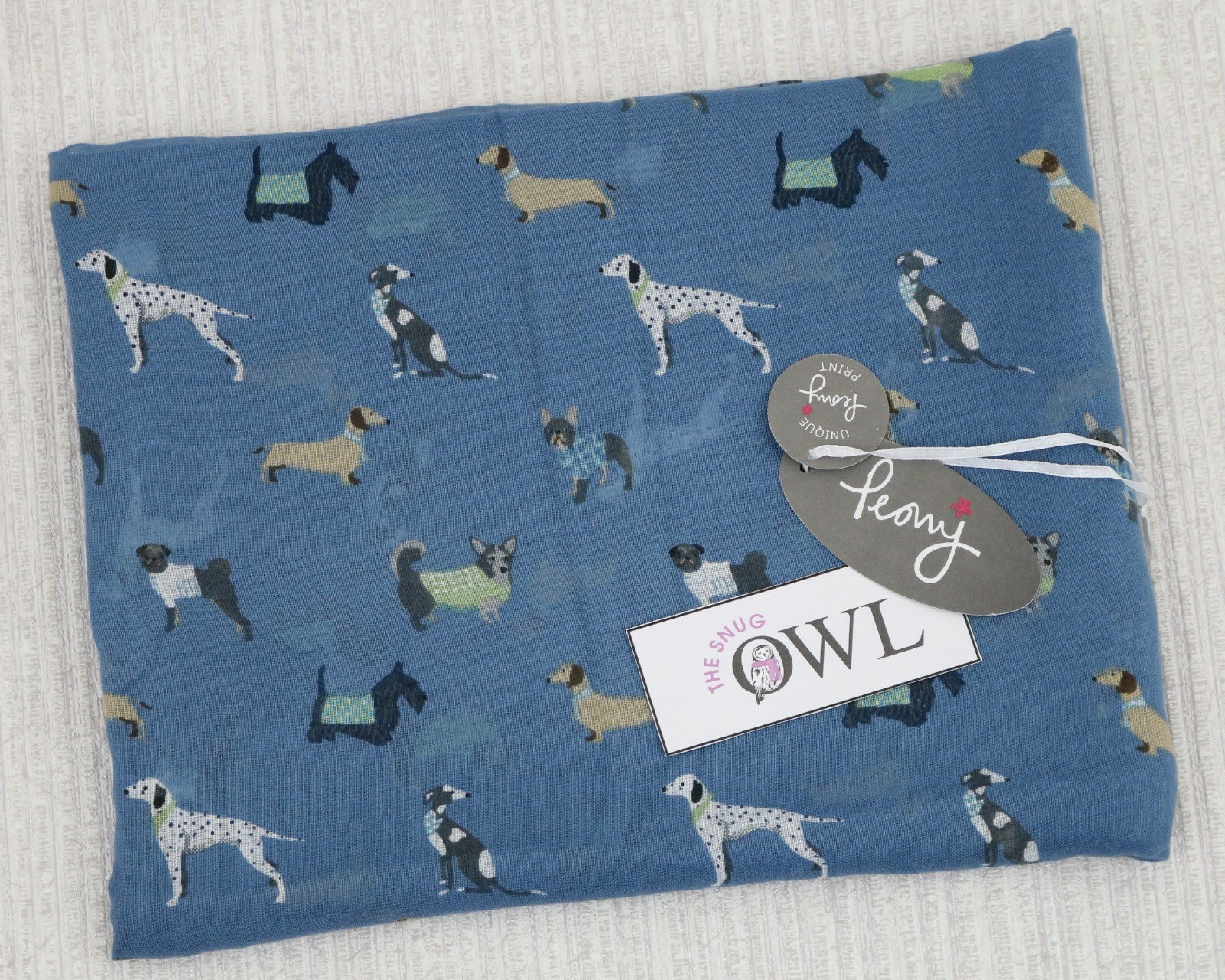PEONY DOG SCARF PAWS Blue Paw Dalmatian Scottie Pug Corgi Bull Dogs Scarves UK