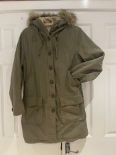 Beautiful Denim & Supply Ralph Lauren Khaki Parka Coat Jacket Sherpa Lined Small