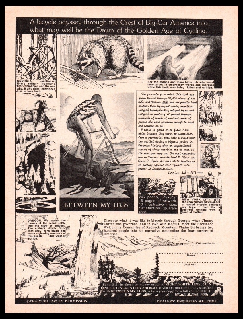 1977 Between My Legs-Vintage ORIGINAL Bike/Bicycle Print ad/mini poster-1970's