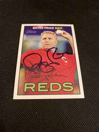 Bryan Price Reds MGR 2016 Signed Auto Autographed Topps Heritage Card #275 ~ COA - Picture 3 of 5