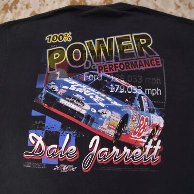 Dale Jarrett 2XL NASCAR Mullet Tee T Shirt Mens Thrashed Faded Black