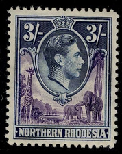 NORTHERN RHODESIA GVI SG42, 3s violet & blue, LH MINT. Cat £29.