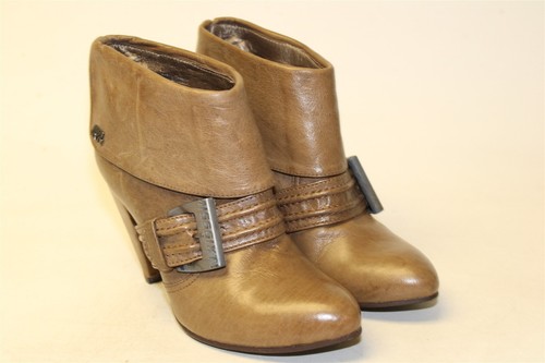 Miss Sixty Mujer 38 8 Marrón Cuero Puños Botines Tacón - Imagen 3 de 24