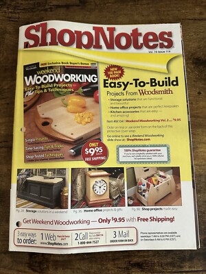 Vintage Vol. 19 Issue 114 2010 ShopNotes Magazine Woodworking Home ...