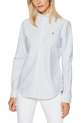 Polo Ralph Lauren Heidi Oxford Coton Chemisier Chemise Slim Fit T-Shirt  Rayures
