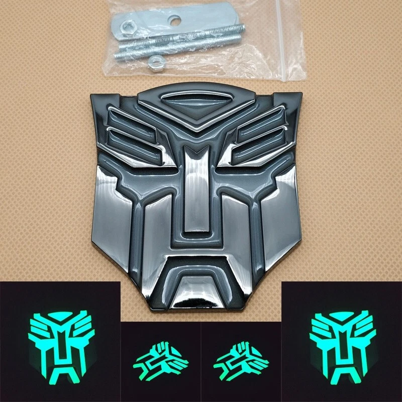 3D Metal Grill Glossy Black Transformers Autobot Badge Mount Front Grille Emblem - Imagem 2 de 4