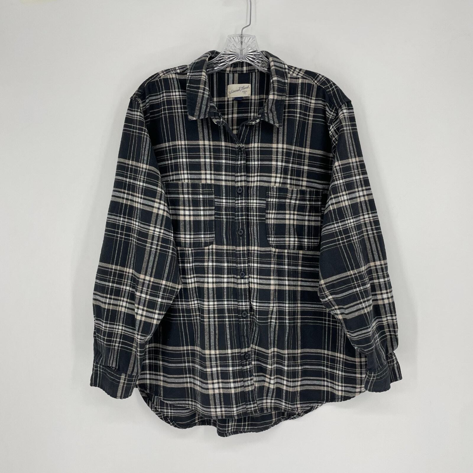 Universal Thread Long Sleeve Button-Up Plaid Top … - image 2