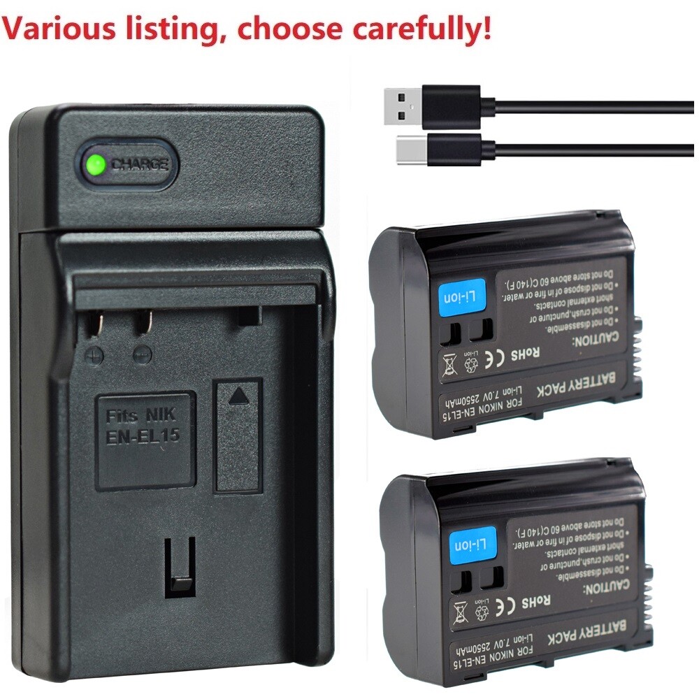 EN-EL15 EL15a Battery or charger for Nikon D7500 D7200 D800 D800E D810 D850  D750