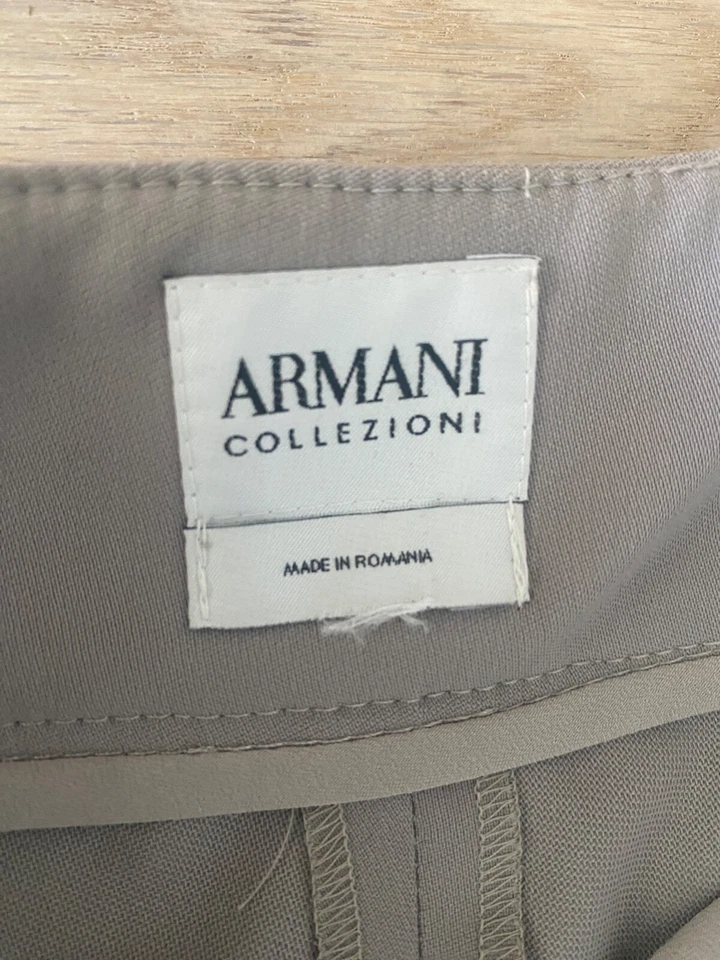 Armani Collezioni Italy Wool Oyster/Gray Business PANTS Size M, IT 42, US6