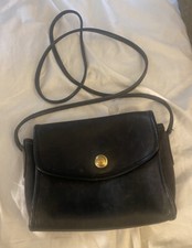 Rare Vtg Coach 5180 Turn Snap Black Crossbody Bag USA Made