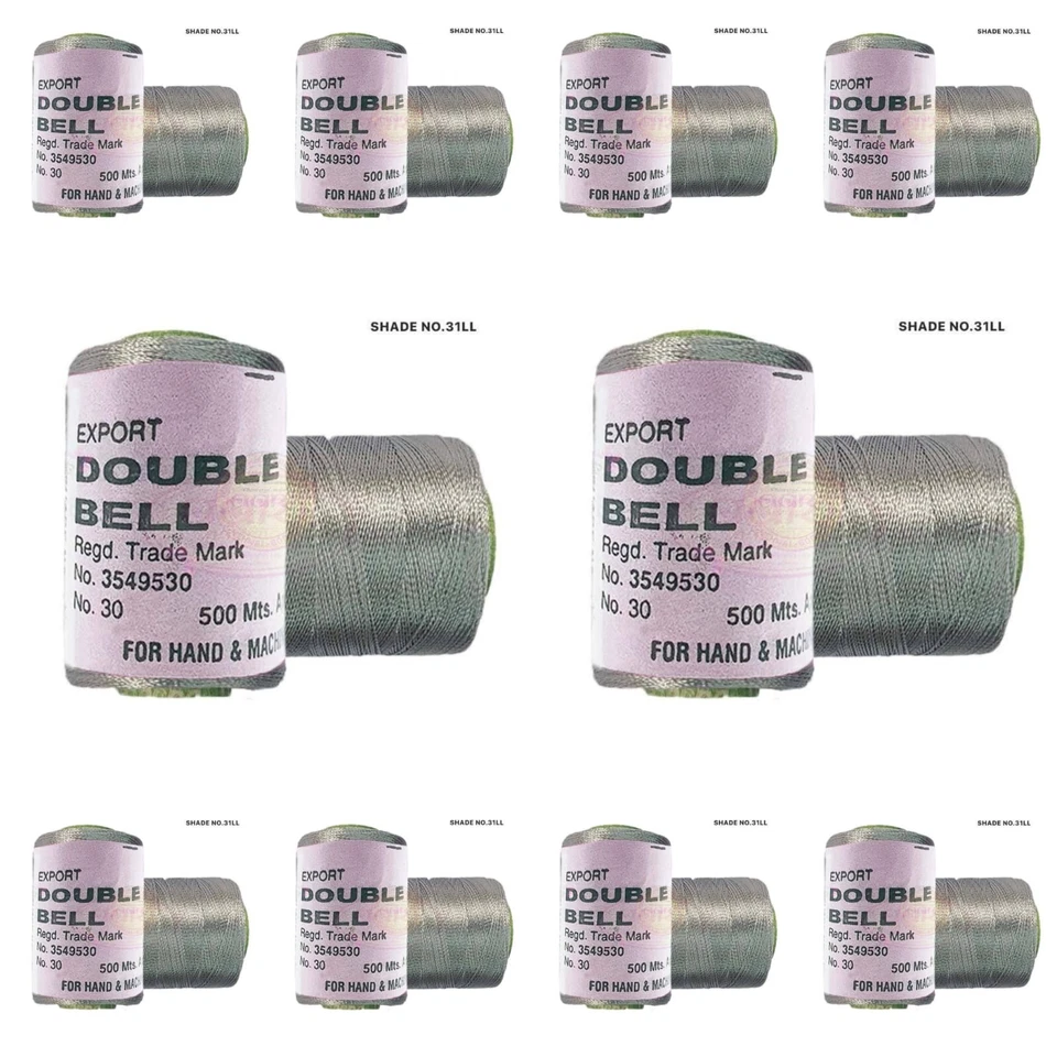 10X Double Bell Viscose Rayon Thread Embroidery Color Dark Silver Shade No.31LL - Image 3 of 3