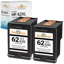 2PK Compatible With HP 62XL Black Ink Cartridges Envy 5660 7645 OfficeJet 5740