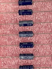 10UF 25V 20% ELECTROLYTIC CAPACITOR AXIAL NICHICON TVX1E100MAA (LOT OF 25)