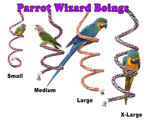 Parrot Wizard Rope Boing Spiral Rope Swing for Parrots (Choose Size) - Picture 2 of 7