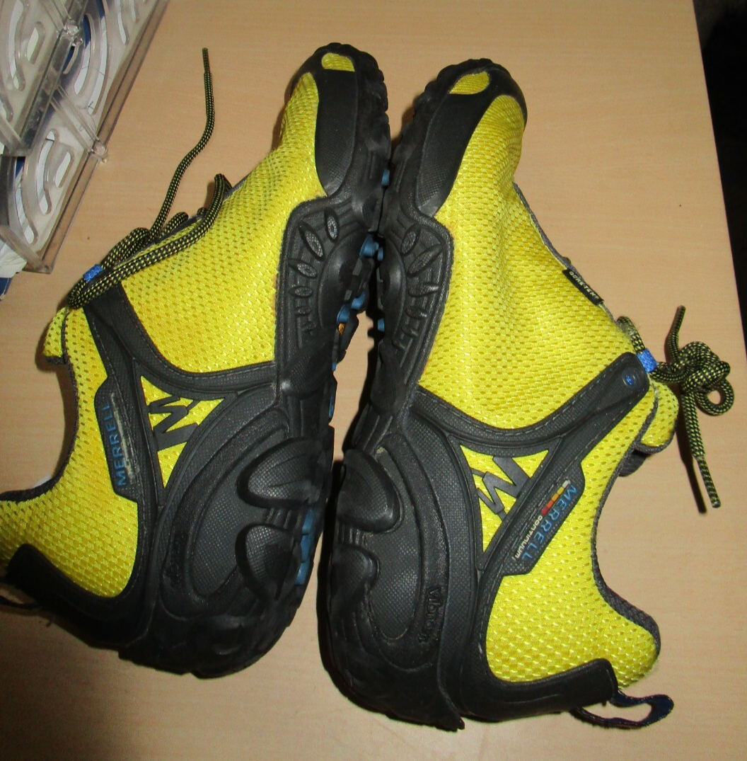 Scarpe da trekking 8 M UOMO US Merrell giallo nero suola continua Vibram