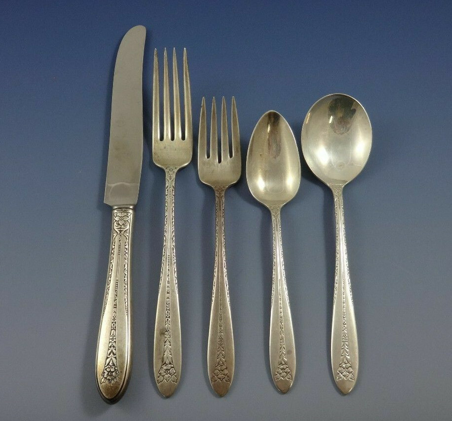 Margaret Rose by National Sterling Silver Flatware Set Dinner