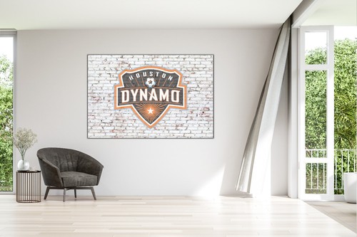 Houston Dynamo on Brick Wall Sign MLS Major League Soccer logo POSTER/CANVAS - Picture 4 of 7
