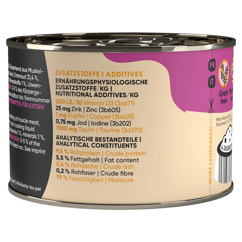Lucky Lou SuperMono Ente 200 g, Katzenfutter, NEU - Bild 3 von 4