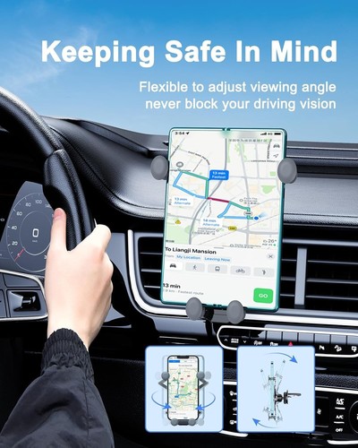 Gravity Car Phone Mount, Compatible with all phones including Samsung Galxy Fold - Photo 4 sur 13