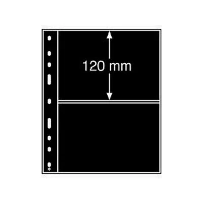 LEUCHTTURM Recharges noires Optima à 2 poches pour cartes postales, enveloppes.