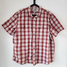 Carhartt Original Fit Plaid Short Sleeve Button Down Shirt Casual Red Men's 2XL