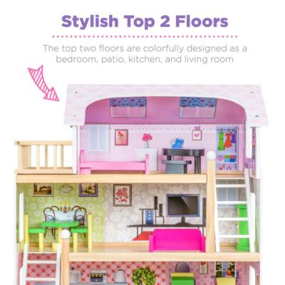 その他 Dollhouse Wooden Dollhouse with Lights, Sounds & Elevator - Fully
