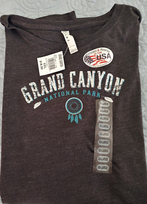 NWT Grand Canyon National Park Women's 2XL Gray Short Sleeve Tee Shirt