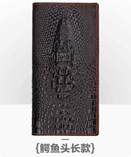 Men Genuine Leather Design Checkbook Long Wallet Embossed Bifold Organizer Purse - Picture 4 of 12