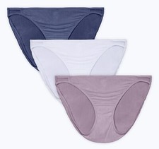 VANITY FAIR 3 Pk Illumination Lav White Blue String Bikini Panty Womens Sz M 6