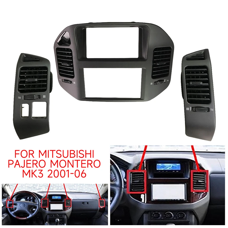For 2001-06 Mitsubishi Pajero Montero MK3 Front Dash Center Air Outlet Vent 3PCS - Image 2 of 4