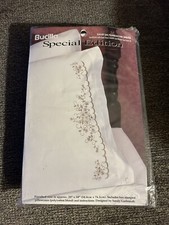 Bucilla SCALLOP LACE Pillowcase Pair Stamped Embroidery Kit 64646 20x30 Sealed