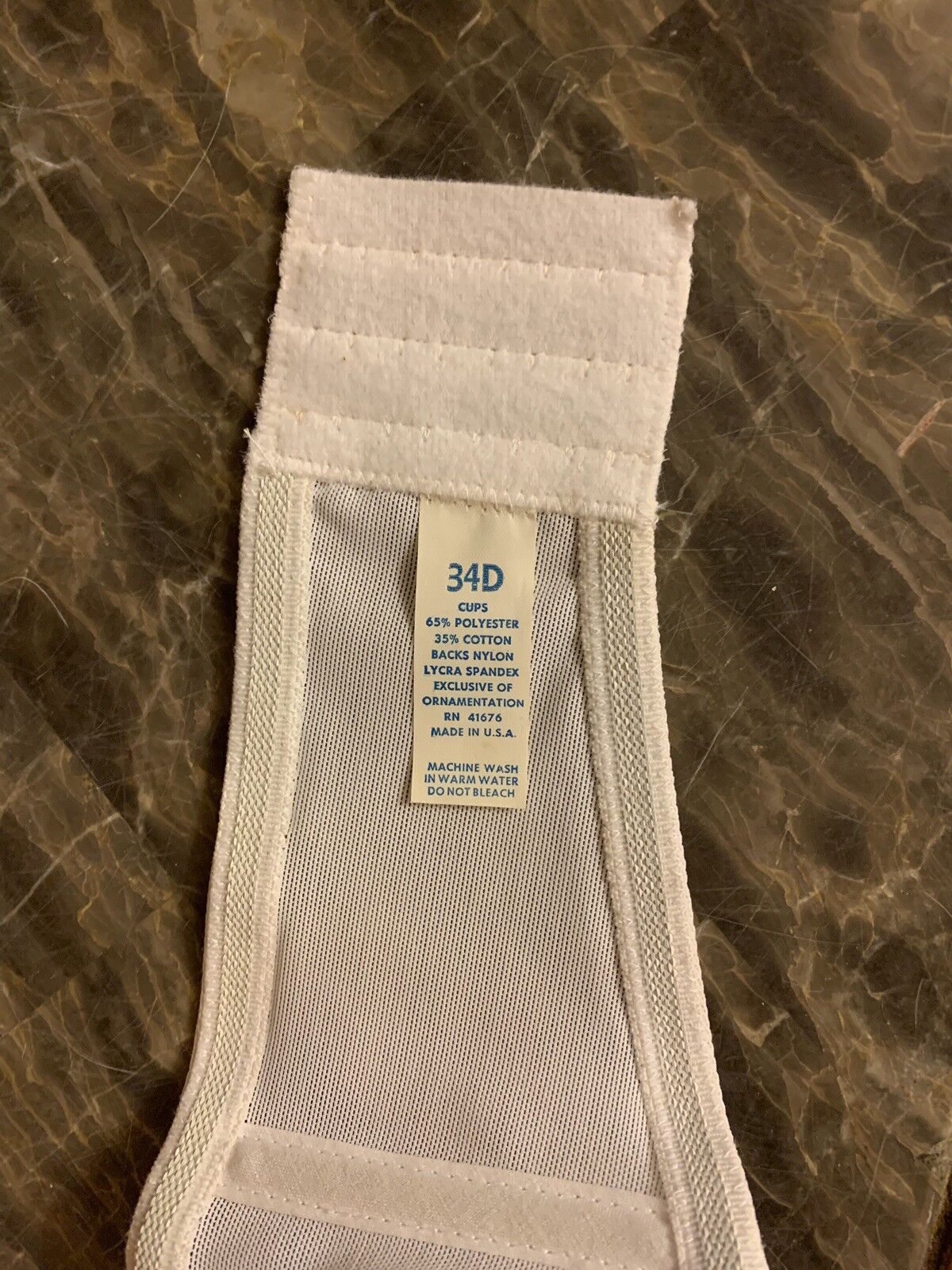 Vintage Strapless Bra White Underwire Polyester Cup Nylon Spandex 1970s NEW  38C
