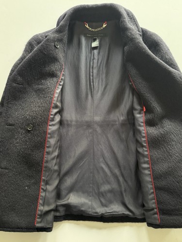 Marc by Marc Jacobs Alpaca Fur Wool Pea Coat Jacket ~ Navy Blue Womens size M - Picture 12 of 18