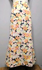 Talbots Womens Floral A Line Skirt UK 14 Cotton Lyocell Vintage Cottagecore VGC