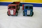 VINTAGE DINKY SUPERTOYS 911/912 GUY TRUCKS X2 FLATBED/SIDEBOARDS 1947-58