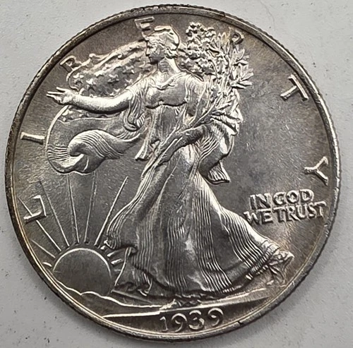 1939  50C SILVER  (BU) Walking Liberty Half Dollar.  GREAT WAY TO BUY SILVER