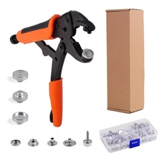 Heavy Duty Snap Fastener Tool Set, Adjustable Snap Button Kit Includes 40 Set...
