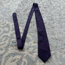 Vesuvio Napoli In Italy Paisley Eggplant Purple Neck Tie