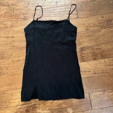 Zara Women’s Black Mini Dress Slit Adjustable Straps Size Medium NWT