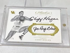 2017 Flawless Collegiate Team Slogan Sig  /25 CLIFF HAGAN “GO BIG BLUE” Auto HOF