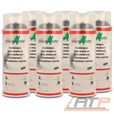 6x 400ml COLORMATIC STRUKTUR SPRAY STRUKTUR LACK KUNSTSTOFF SPRAY DOSE SCHWARZ