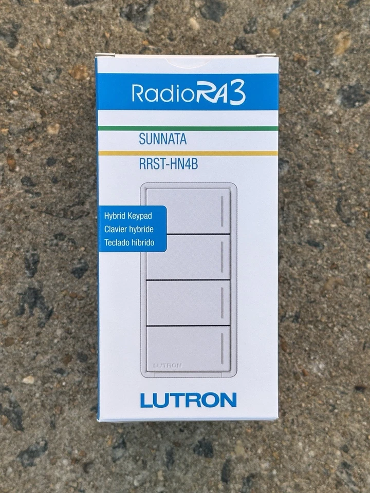 路创 RRST-HN4B-GL RadioRA 3 Sunnata RF 混合键盘 4 按钮 白色 — 第 2/4 张图片