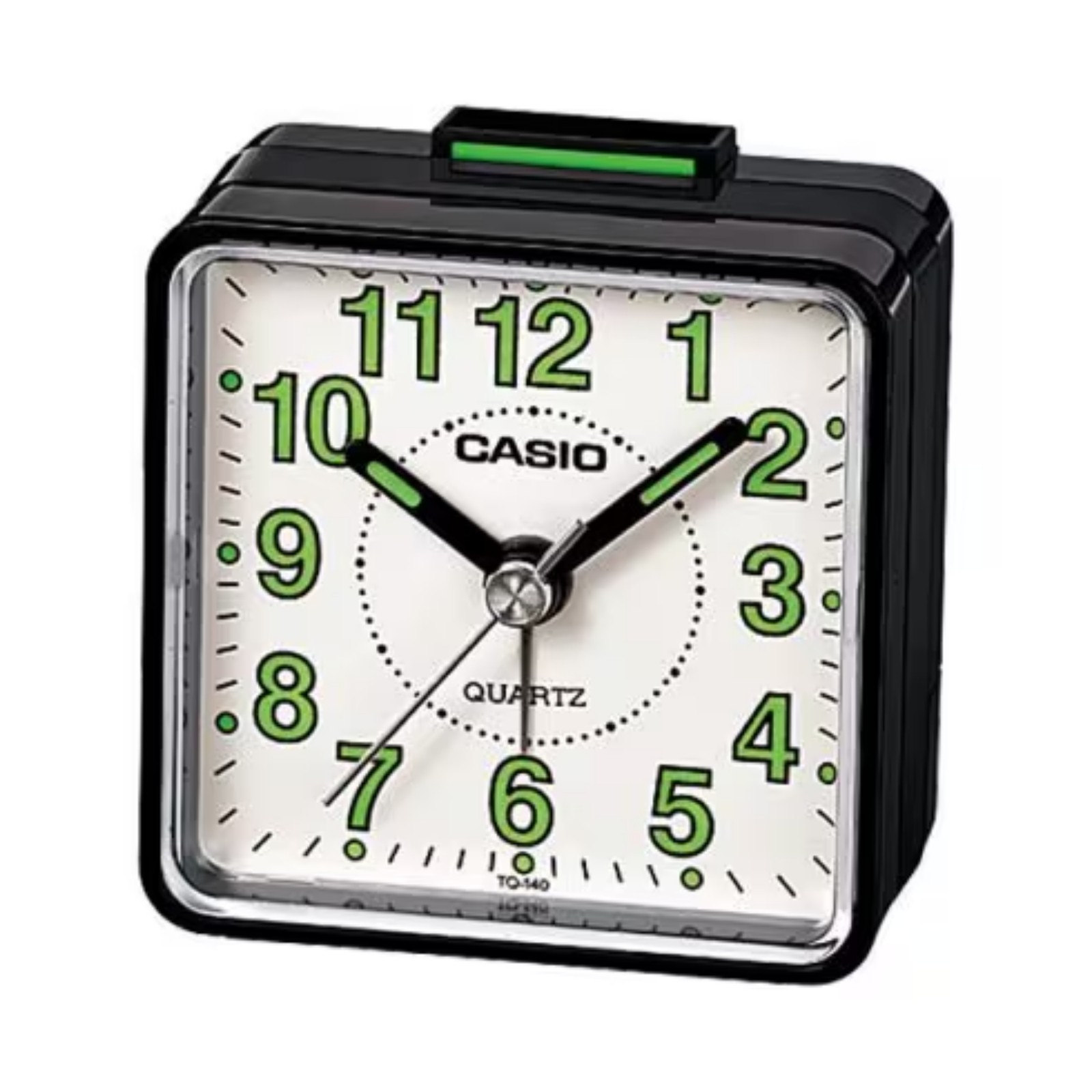 Casio Analog Travel Alarm Clock White Dial Compact TQ 140 1 B
