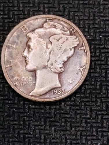 1937 (Phil mint) Mercury Dime United States 10C in rare Fine condition L#1088