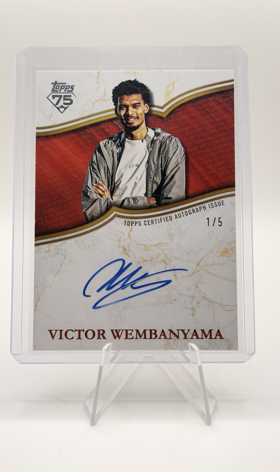 AT PSA Victor Wembanyama Auto 1/5 Topps 2026 75 Years of Topps Baseball 75YTA-VW