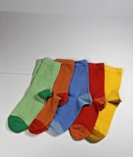 Hanna Andersson Kids Socks – NIP 5-Pack | Soft Knit | Contrast Toe & Heel
