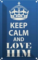 Blechschild 30X20 Cm Keep Calm And Love Him Yoga Deko Geschenk Metall Schild